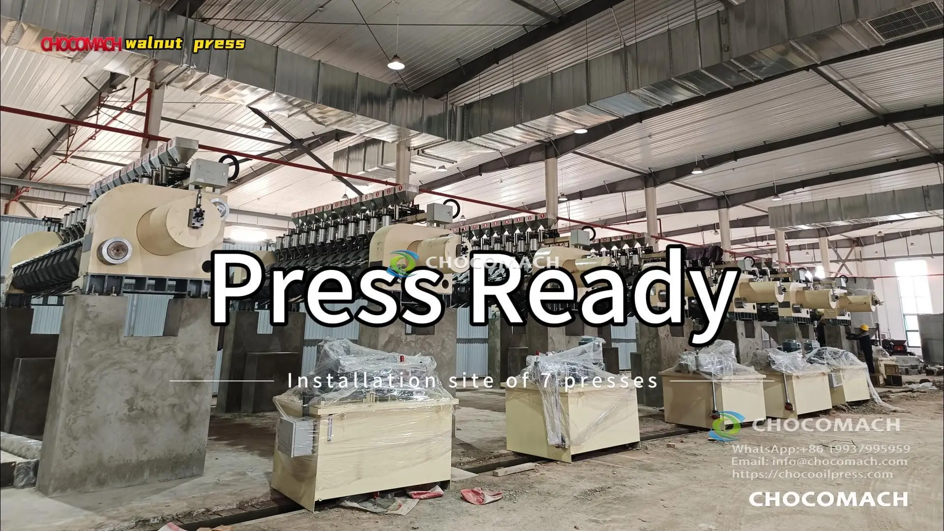 Congratulations to CHOCOMACH on the completion of the installation of 7 walnut oil presses